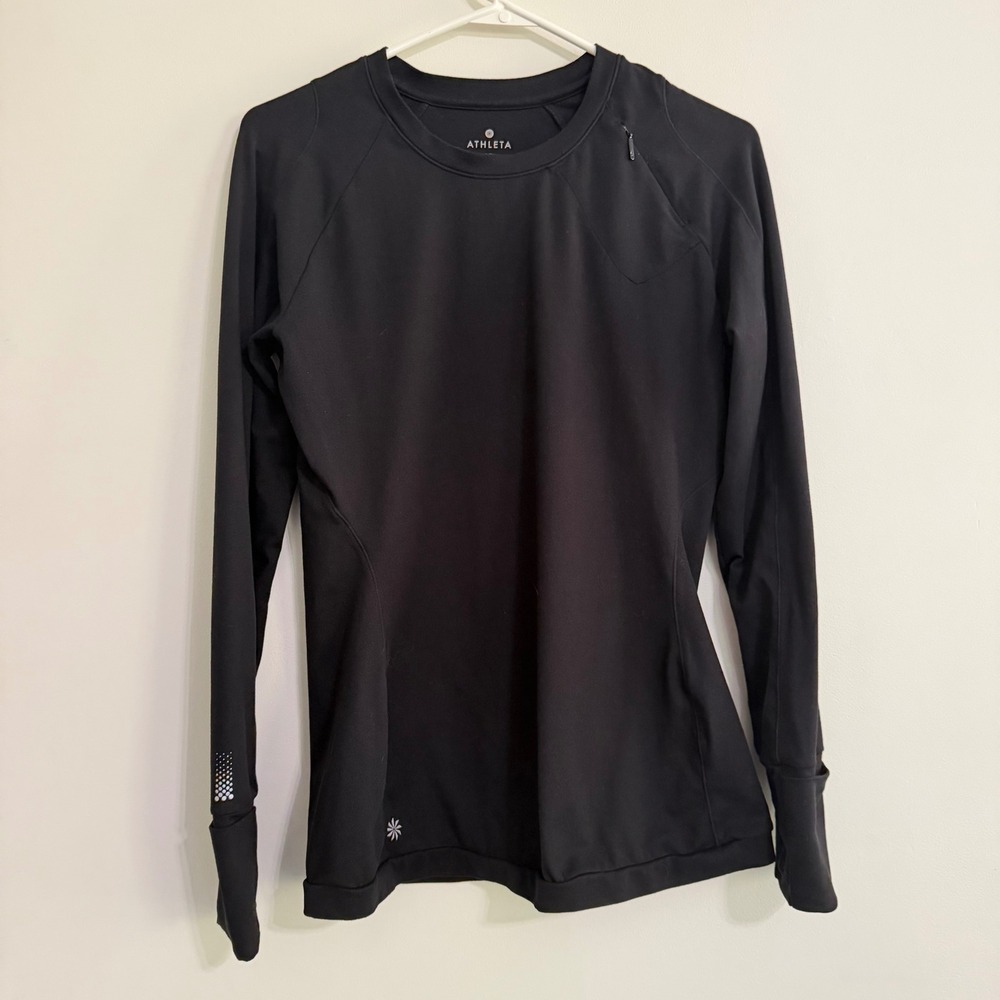 Athleta Black Workout Long Sleeve, Size S